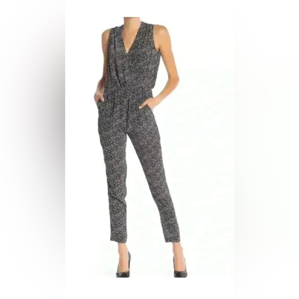 Rebecca Taylor Black and White Patterned Jumpsuit